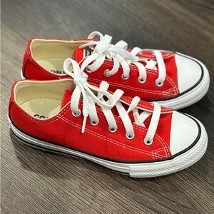 Kids  red converse, size 13.